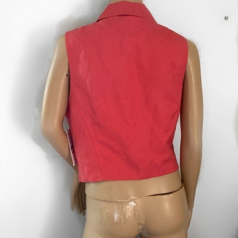 Karen Kane moto vest jacket size S linen blend - Picture 6 of 12